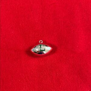EUC Silver “L” in green Football Pendant